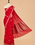 Red Butta Saree In Georgette