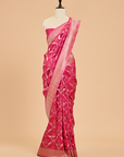 Pink Jaal Saree in Georgette Tussar