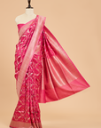 Pink Jaal Saree in Georgette Tussar
