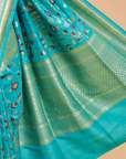 Firozi Jaal Saree in Georgette Tussar