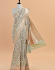 Light Green Jaal Saree in Silk