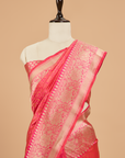 Rani Pink Plain Saree in Silk