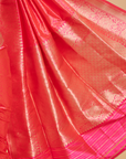 Rani Pink Plain Saree in Silk