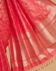 Strawberry Pink Butta Saree in Silk