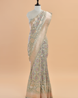 Light Green Jaal Saree in Silk