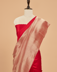 Red Plain Saree in Silk