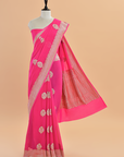 Strawberry Pink Butta Saree In Georgette