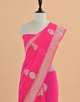Strawberry Pink Butta Saree In Georgette