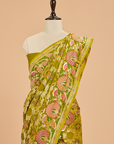 Olive Green Jaal Saree in Georgette