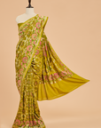 Olive Green Jaal Saree in Georgette