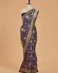 Navy Blue Jaal Saree in Georgette