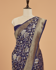 Navy Blue Jaal Saree in Georgette