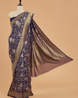Navy Blue Jaal Saree in Georgette