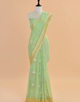 Pista Green Butta Saree In Georgette