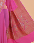 Gajar Pink Plain Saree in Georgette