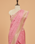 Light Pink Plain Saree in Silk