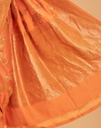 Orange Lehariya Saree in Muslin Silk
