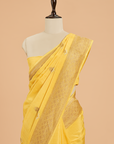 Yellow Butta Saree In Muslin Silk