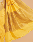 Yellow Butta Saree In Muslin Silk