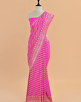 Rani Pink Lehariya Saree in Georgette