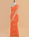 Orange Butta Saree In Georgette