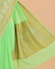 Pista Green Plain Saree in Georgette