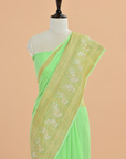 Pista Green Plain Saree in Georgette