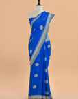 Royal Blue Butta Saree In Georgette