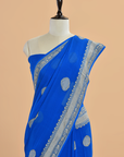Royal Blue Butta Saree In Georgette