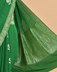 Green Butta Saree In Georgette