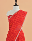 Red Jaal Saree In Georgette
