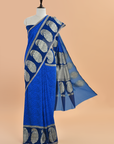 Royal Blue Jaal Saree In Georgette