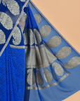 Royal Blue Jaal Saree In Georgette