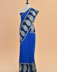 Royal Blue Jaal Saree In Georgette