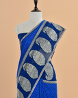 Royal Blue Jaal Saree In Georgette