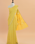 Yellow Jaal Saree In Georgette