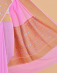 Light Pink Plain Saree in Georgette