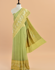 Pista Green Plain Saree in Georgette