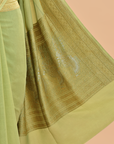 Pista Green Plain Saree in Georgette