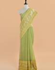 Pista Green Plain Saree in Georgette