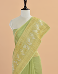 Pista Green Plain Saree in Georgette