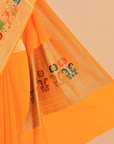 Golden Plain Saree in Georgette