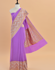Lavender Plain Saree in Georgette