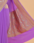 Lavender Plain Saree in Georgette