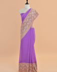 Lavender Plain Saree in Georgette