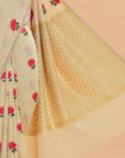 Off White Butta Saree In Georgette