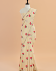 Off White Butta Saree In Georgette