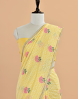 Lemon Yellow Butta Saree In Georgette