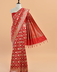 Red Jaal Saree in Silk