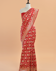 Red Jaal Saree in Silk